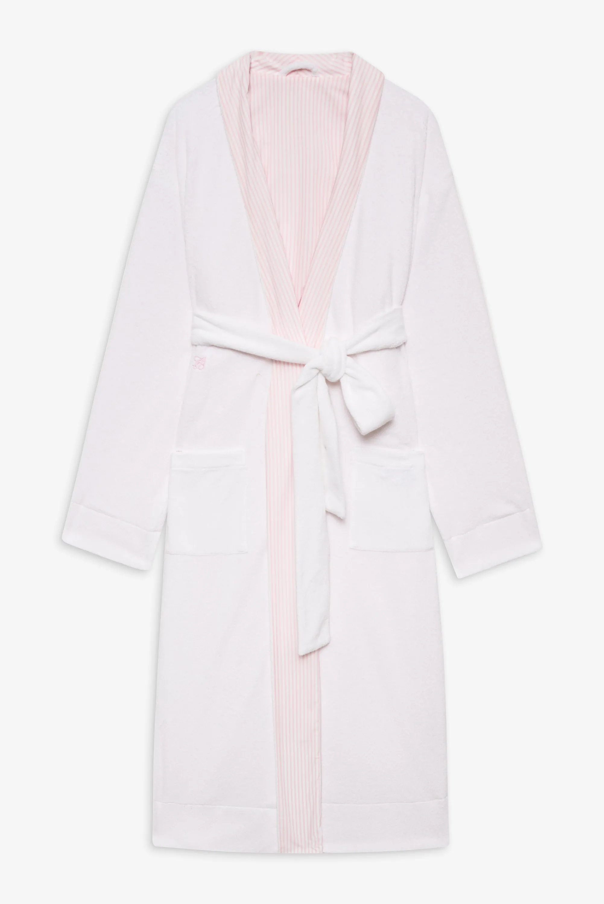 Chateau Terry Robe - Pink Stripe
