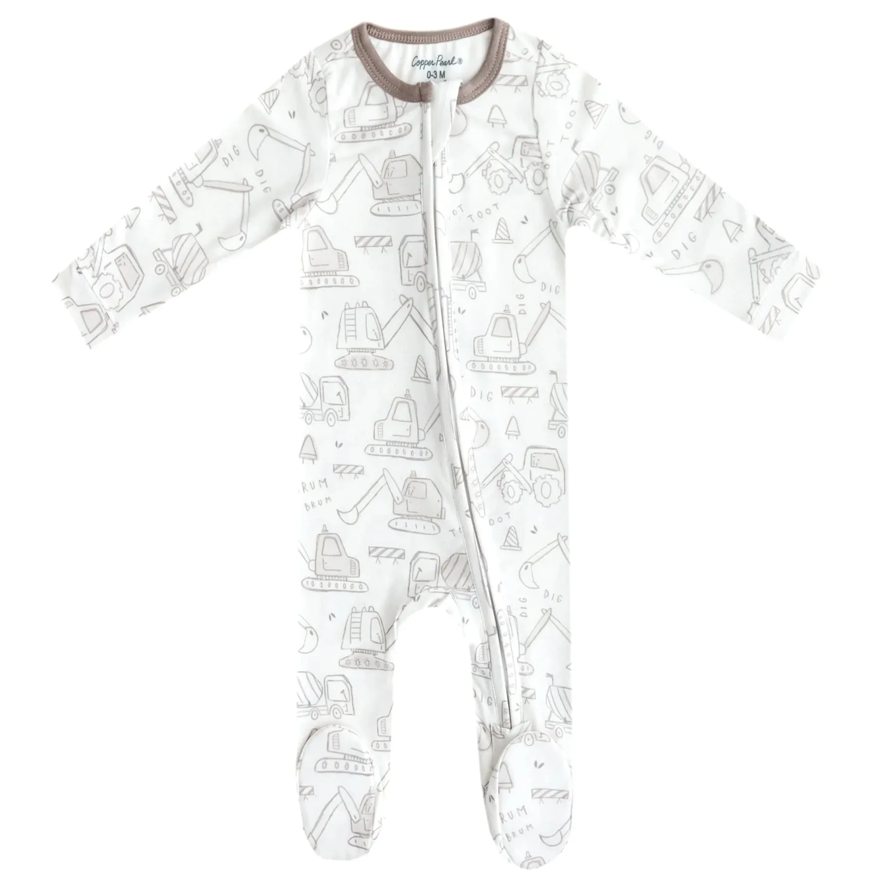 Copper Pearl Gage Zip-Up Footie Pajamas