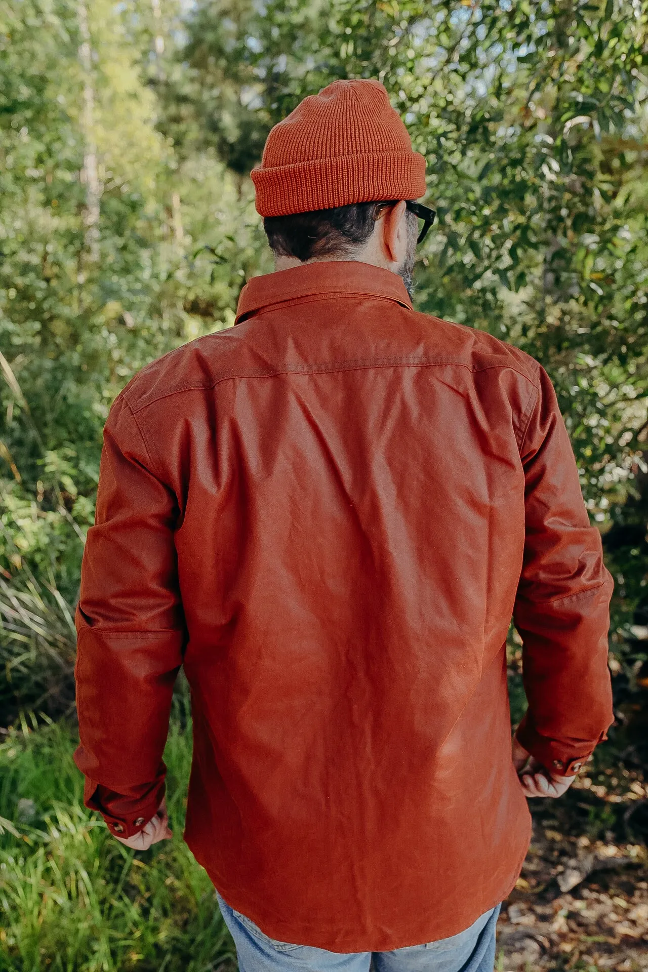 Crissman Overshirt - Waxed Canvas Brick Red