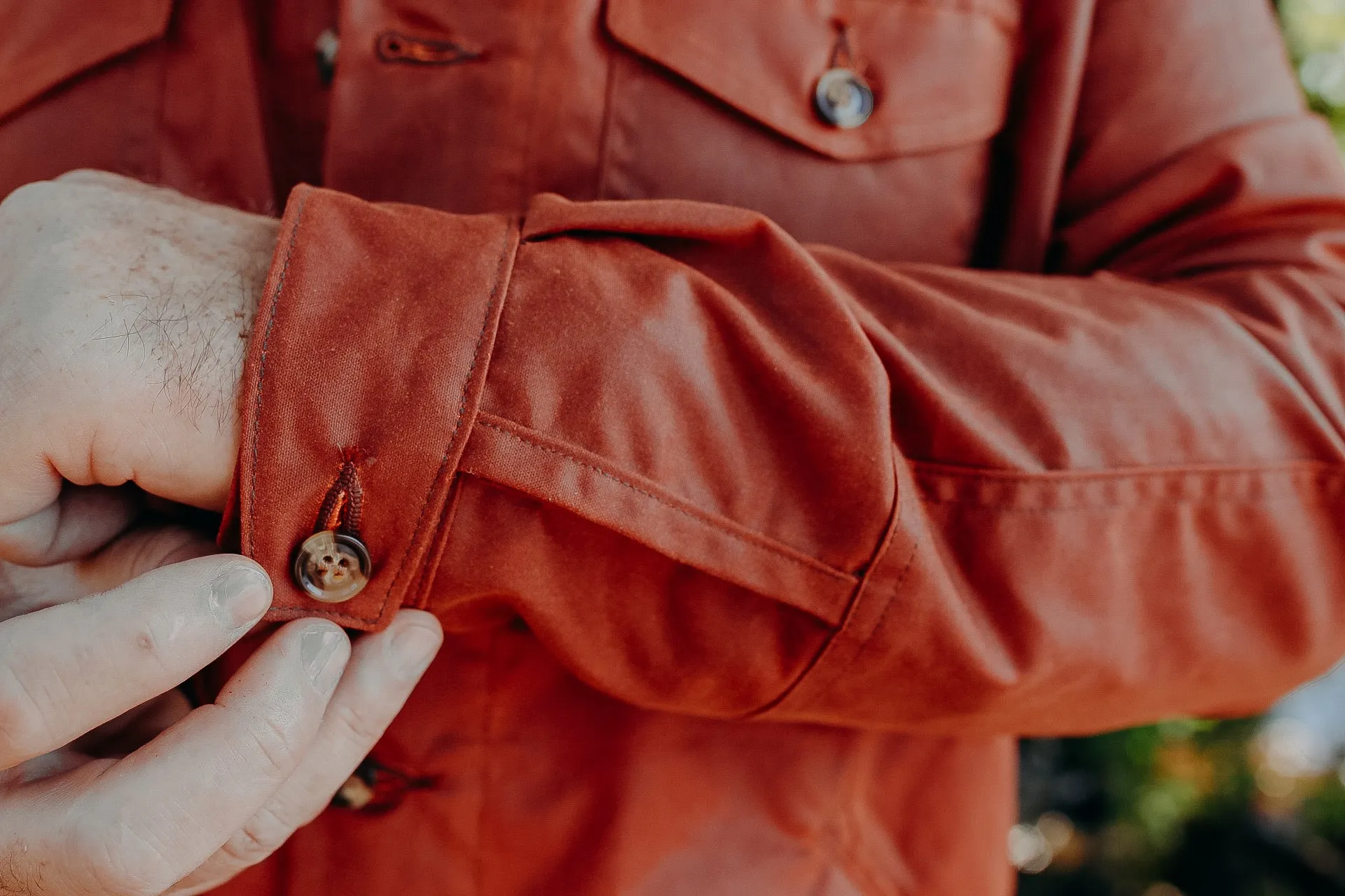 Crissman Overshirt - Waxed Canvas Brick Red