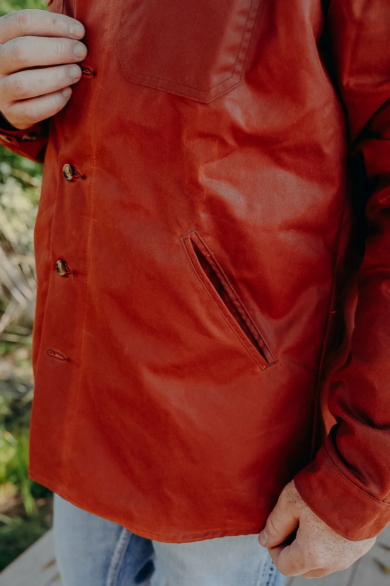 Crissman Overshirt - Waxed Canvas Brick Red
