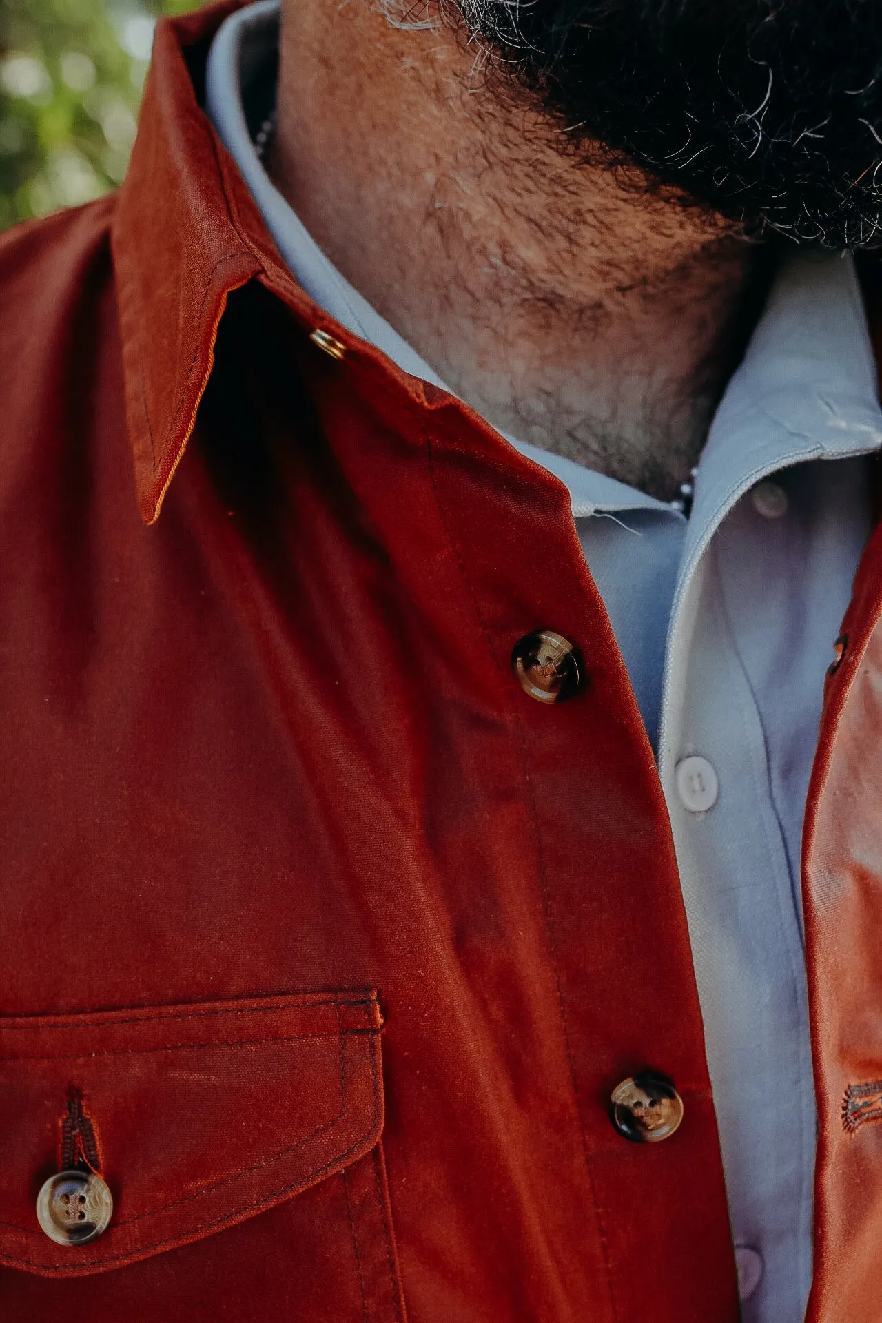 Crissman Overshirt - Waxed Canvas Brick Red