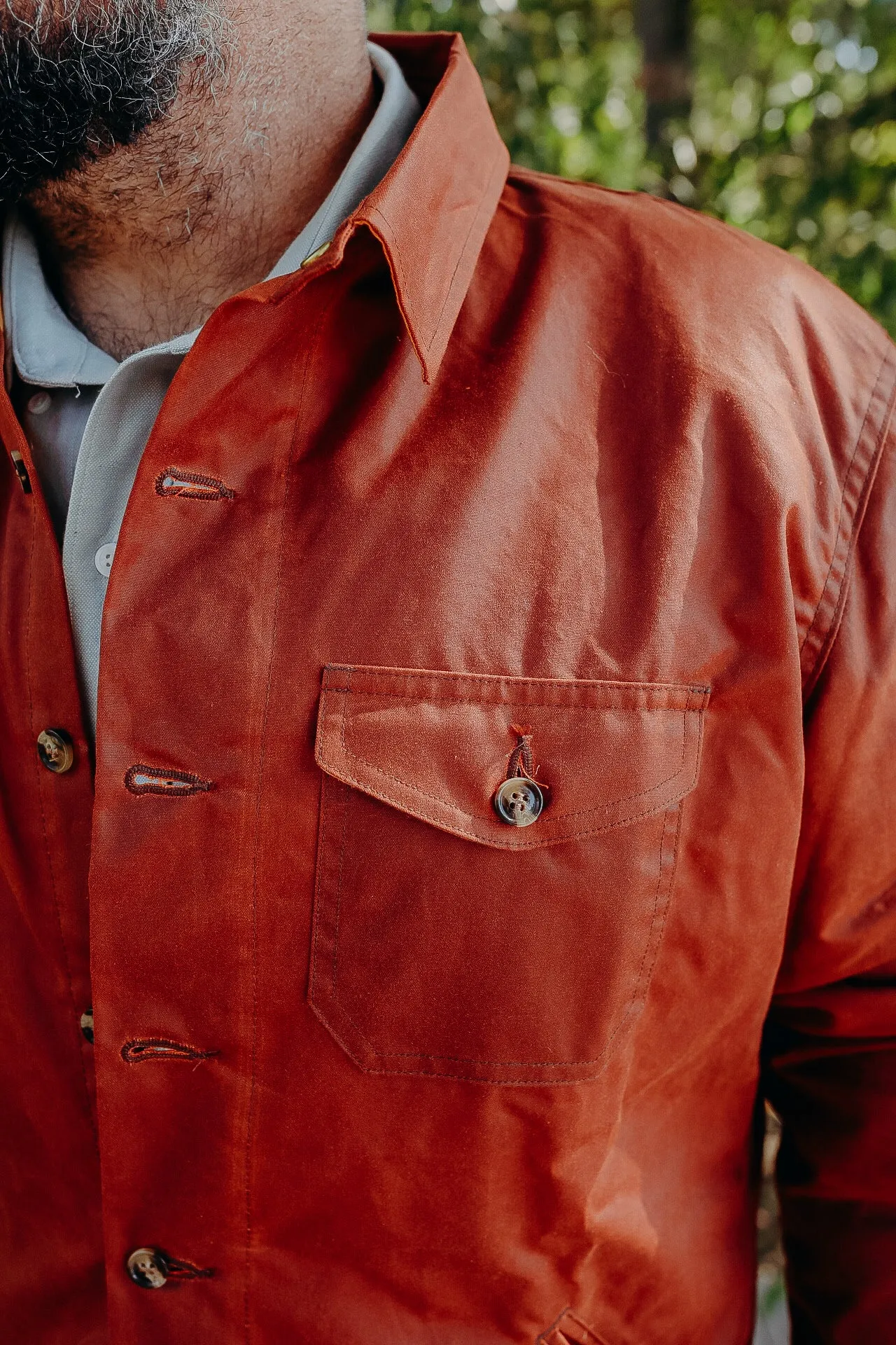 Crissman Overshirt - Waxed Canvas Brick Red