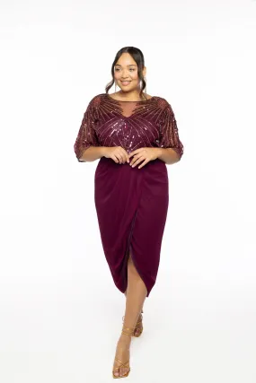 CURVE Donatella Dress Midi Tulip Plum