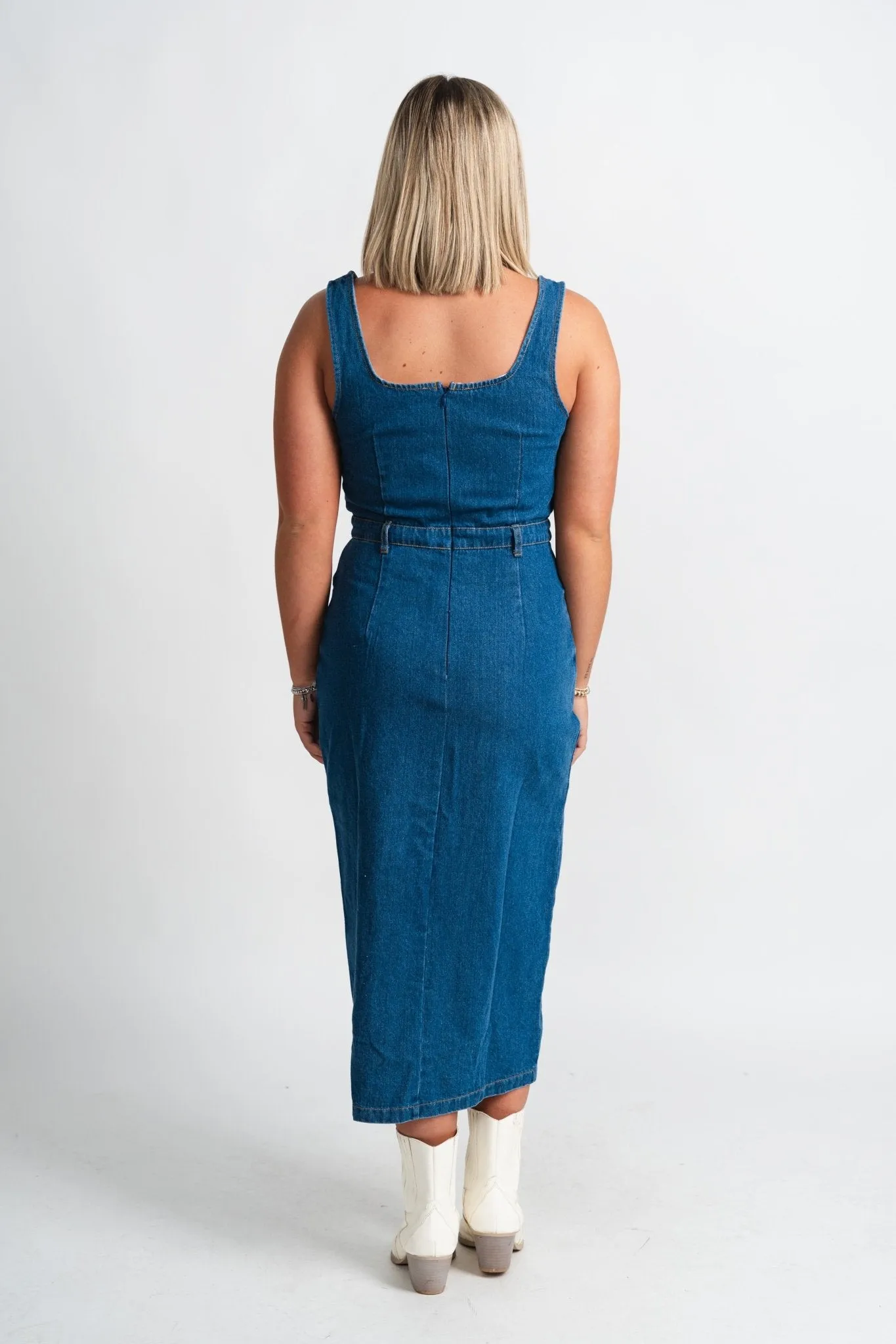 Denim midi dress blue