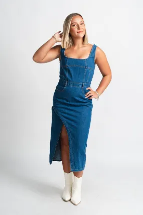 Denim midi dress blue