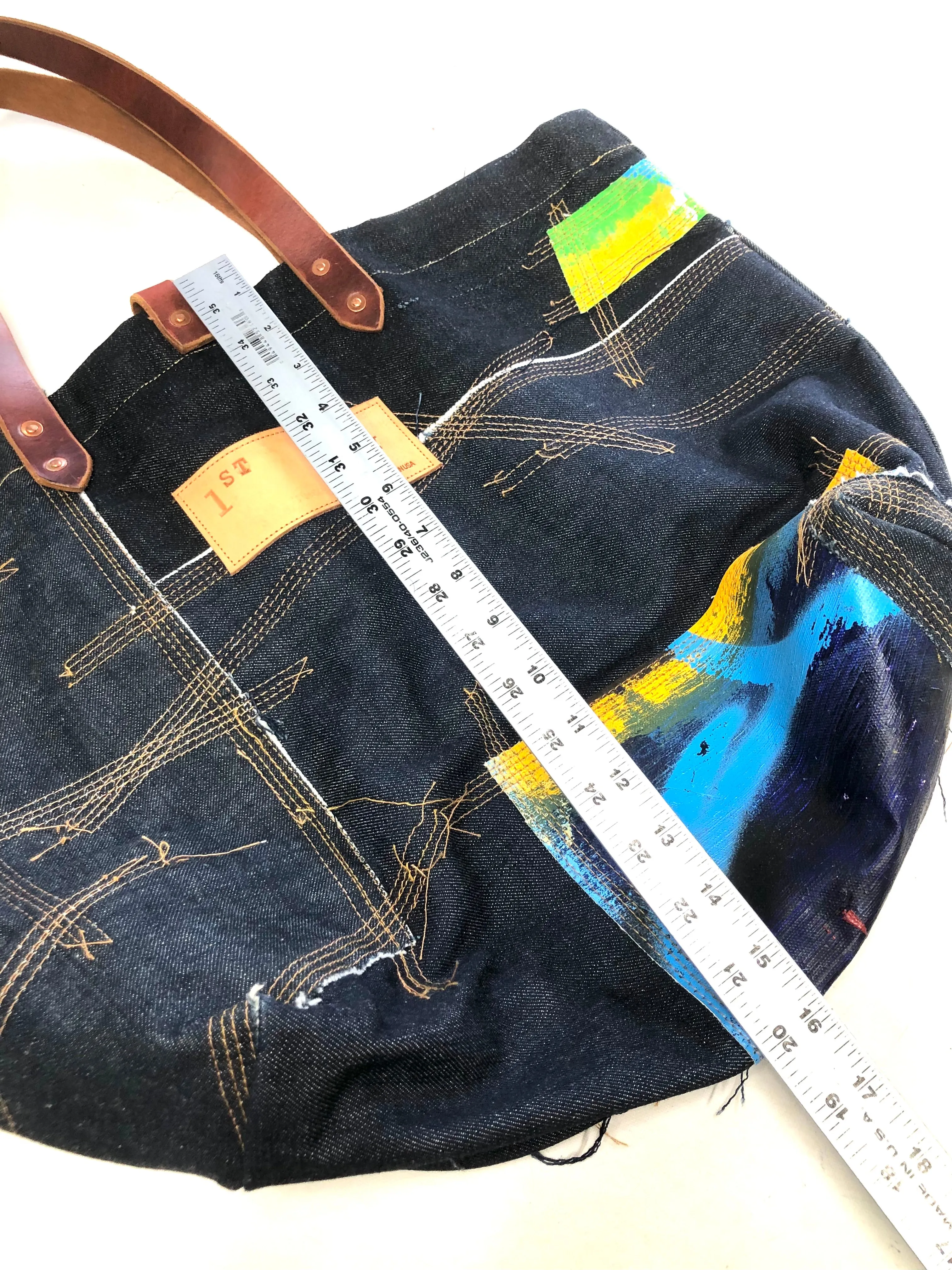Denim Patchwork Reversible Bag / 653