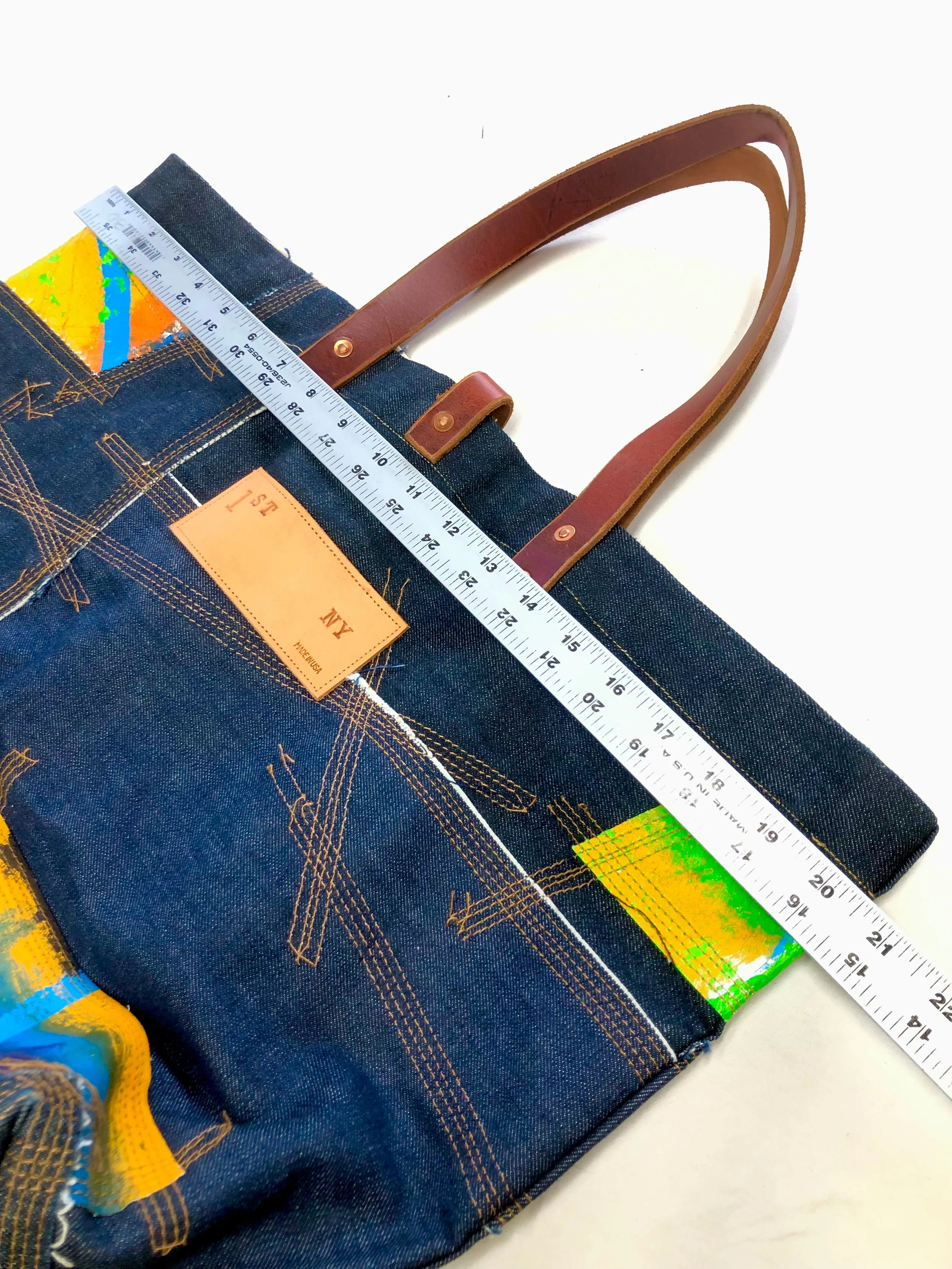 Denim Patchwork Reversible Bag / 653