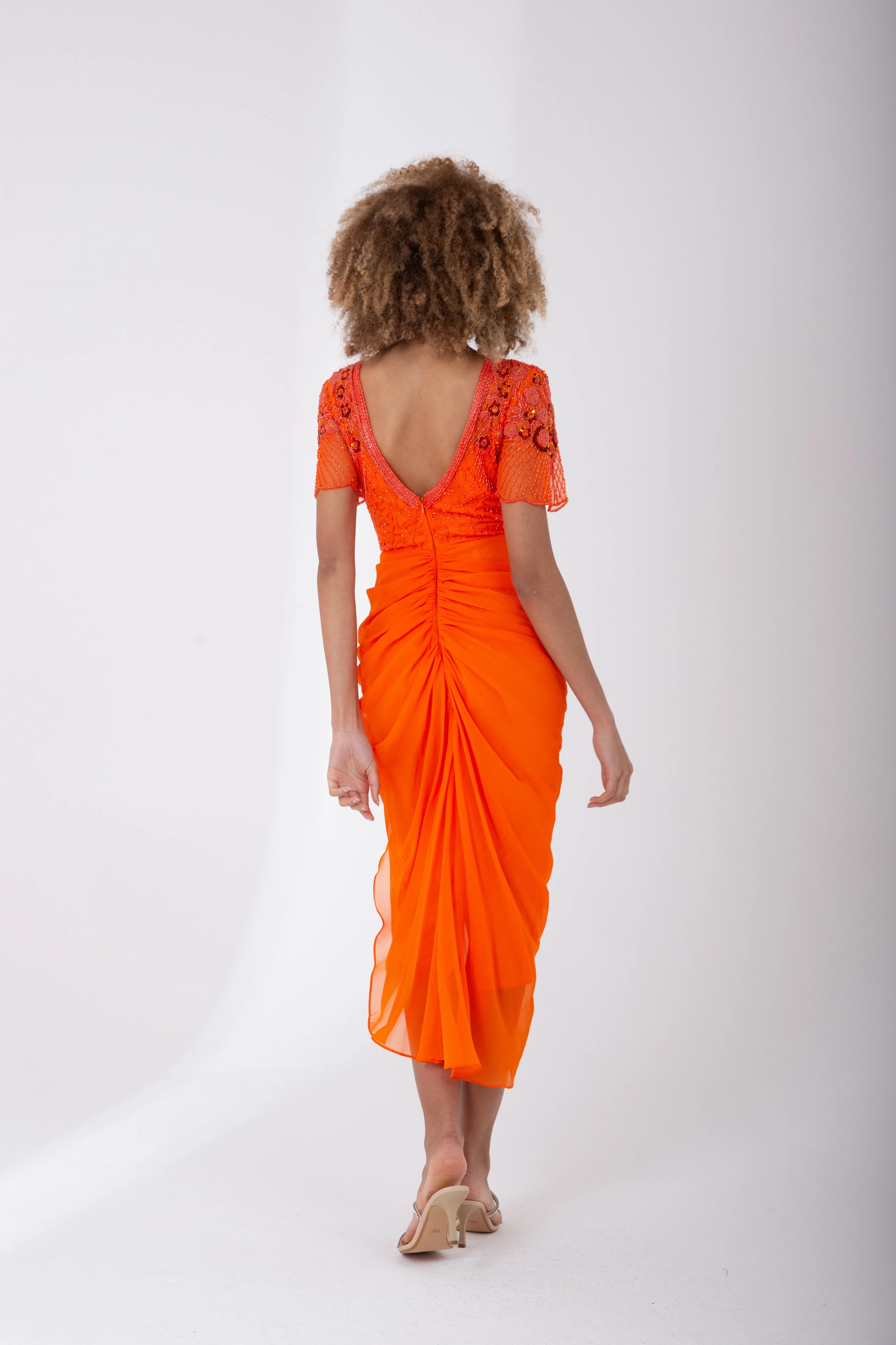 Denise Dress Orange Sheer