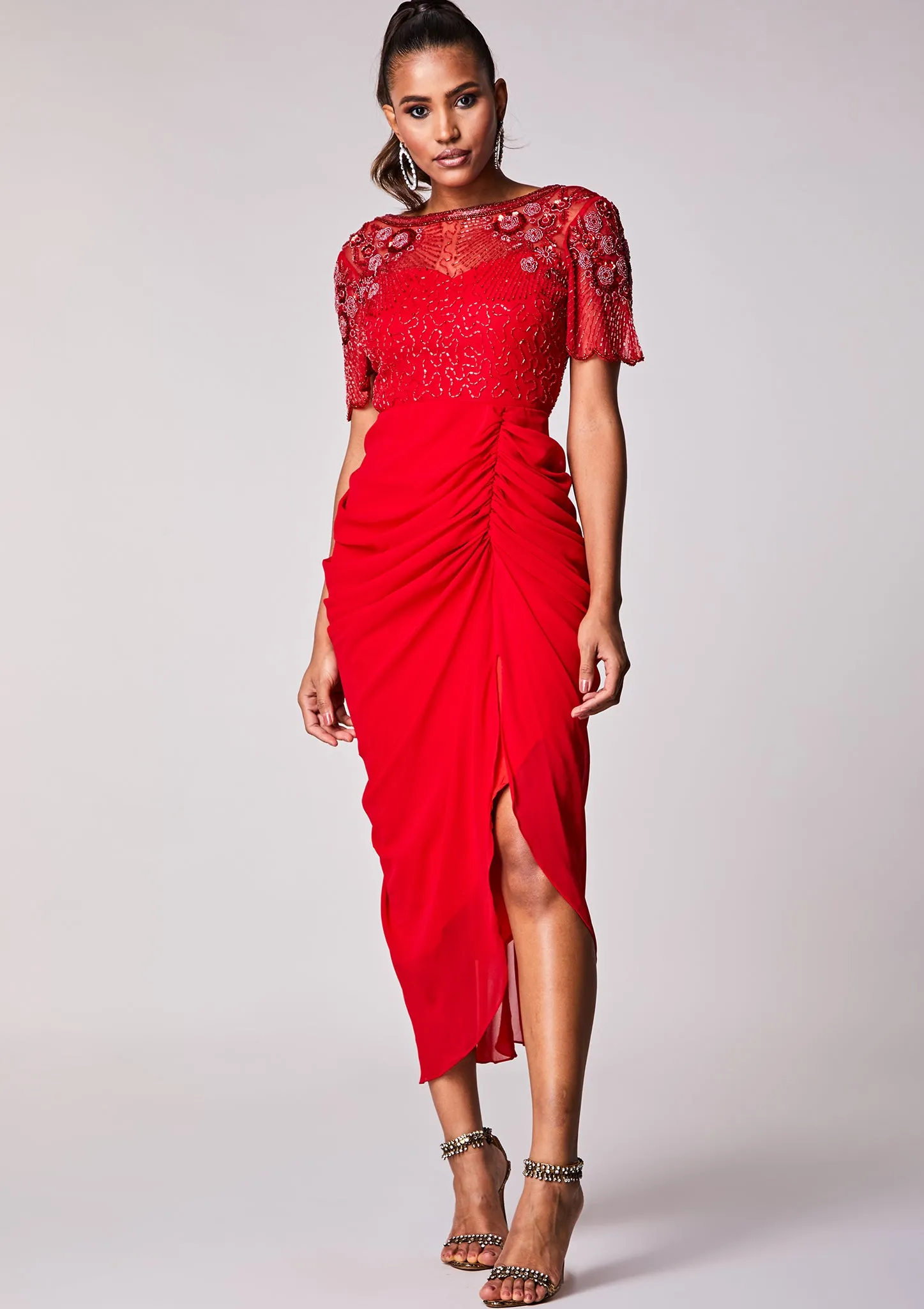 Denise Dress Red Sheer