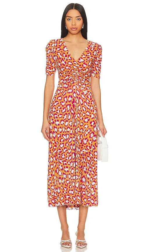 Diane von Furstenberg Koren Reversible Midi Dress in Red