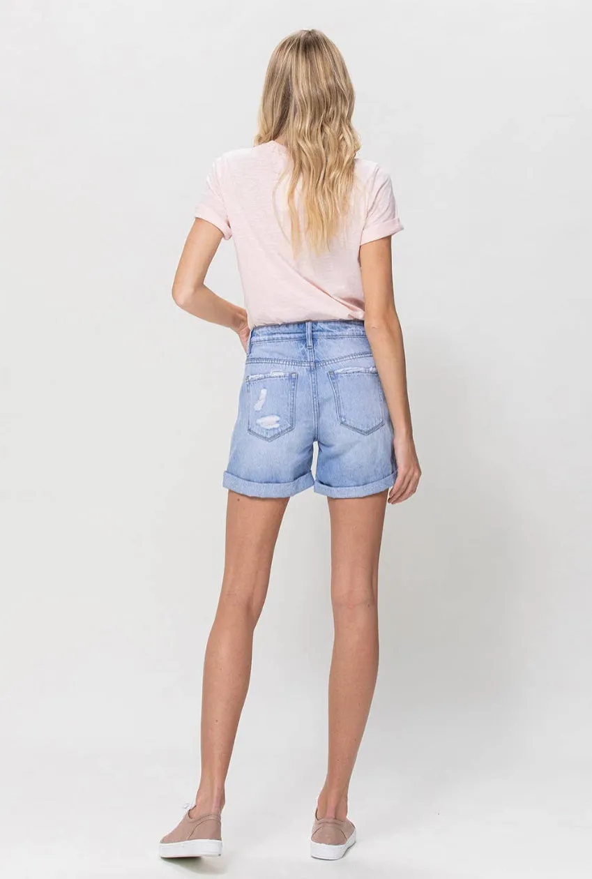 Distressed Boyfriend Denim Shorts