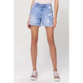 Distressed Boyfriend Denim Shorts