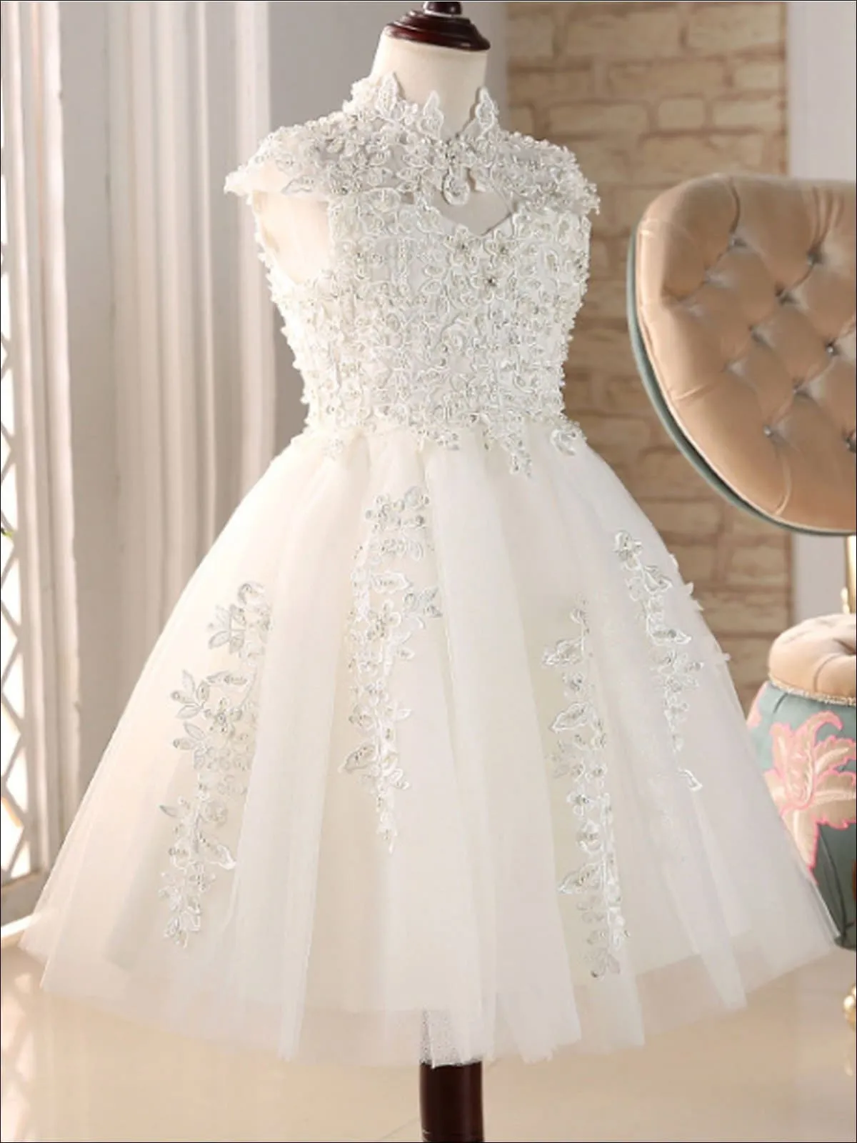 Divine Flowers Embellished Communion Dress