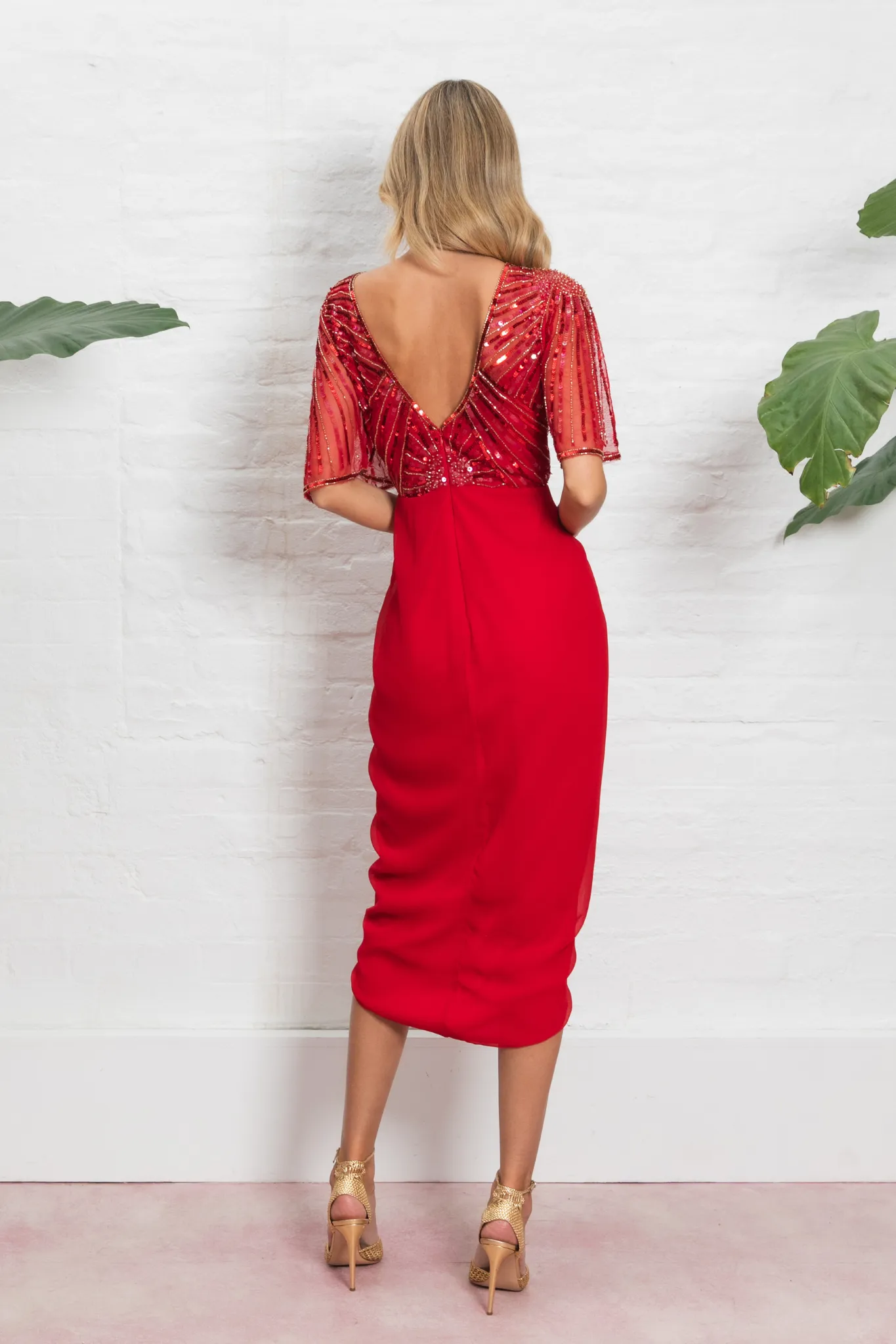Donatella Tulip Midi Red