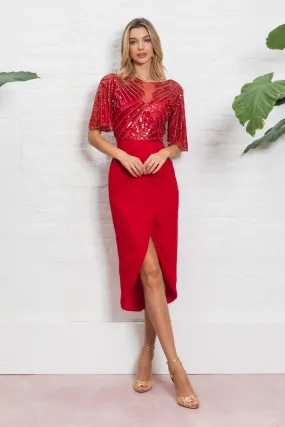 Donatella Tulip Midi Red