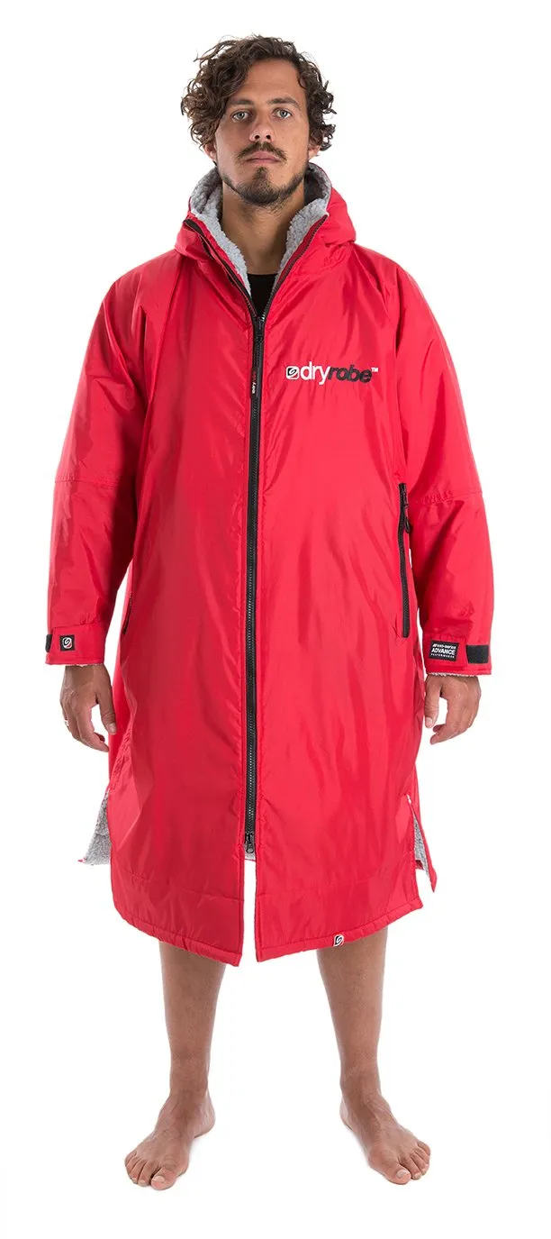 Dryrobe Long Sleeve Changing Robe - Red/ Grey