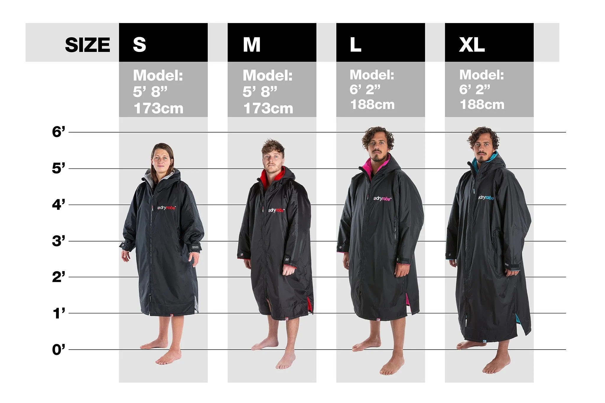 Dryrobe Long Sleeve Changing Robe - Red/ Grey