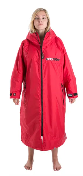 Dryrobe Long Sleeve Changing Robe - Red/ Grey