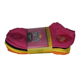 Everlast Women's 7 Pair No Show Socks Pink Black Yellow Orange