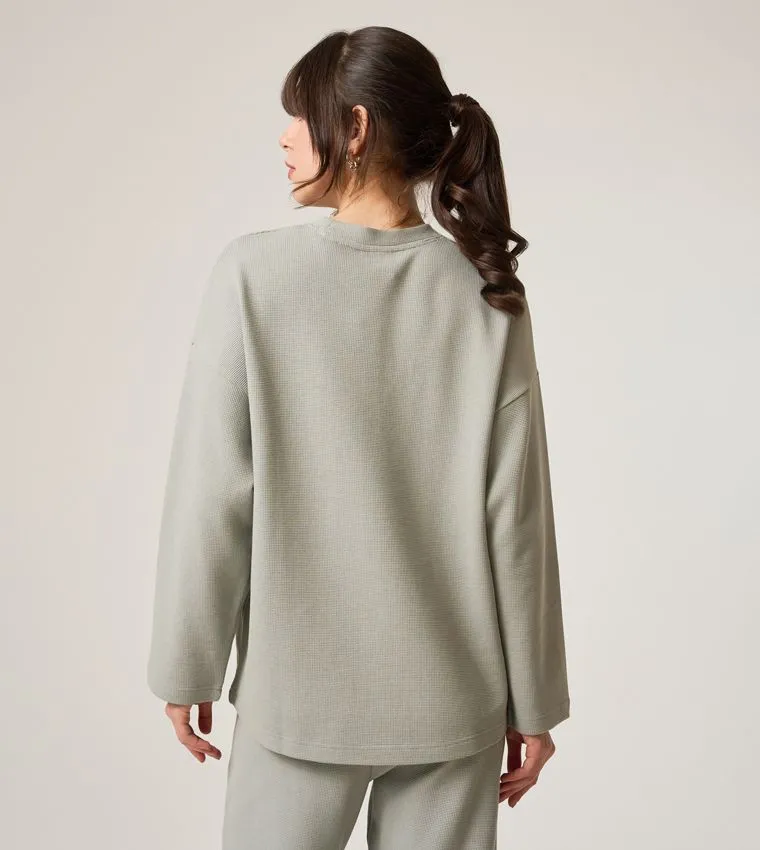 F5 LONG SLEEVED WAFFLE TOP