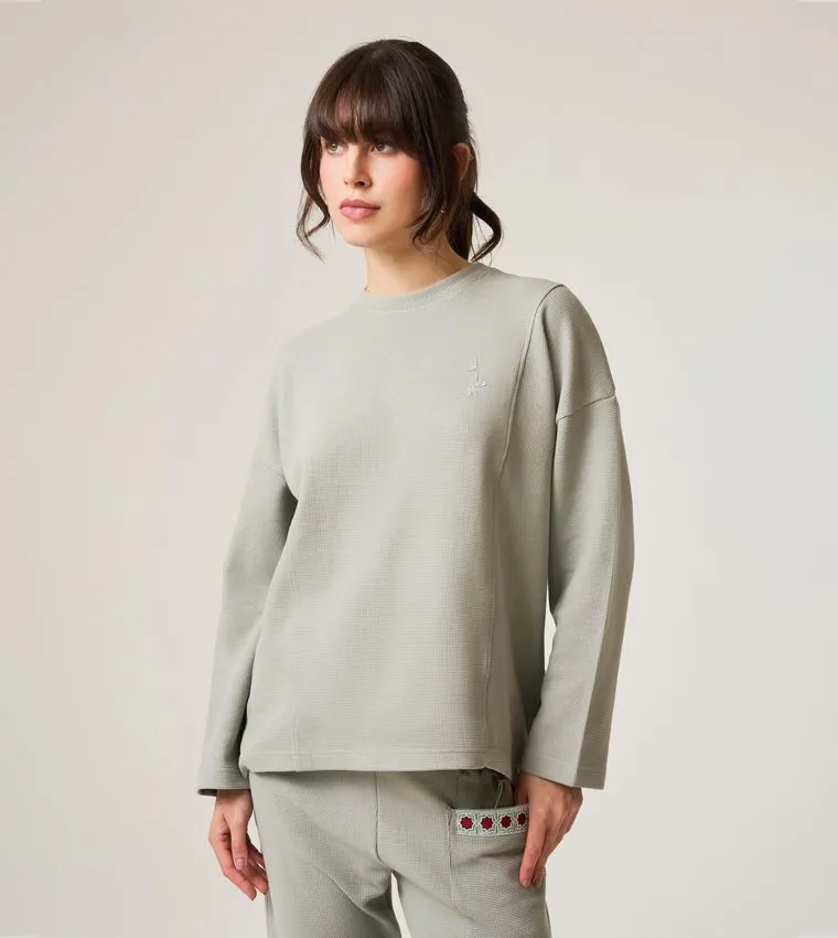 F5 LONG SLEEVED WAFFLE TOP