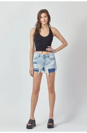 [FINN] LIGHT WASH PAISLEY SHORTS