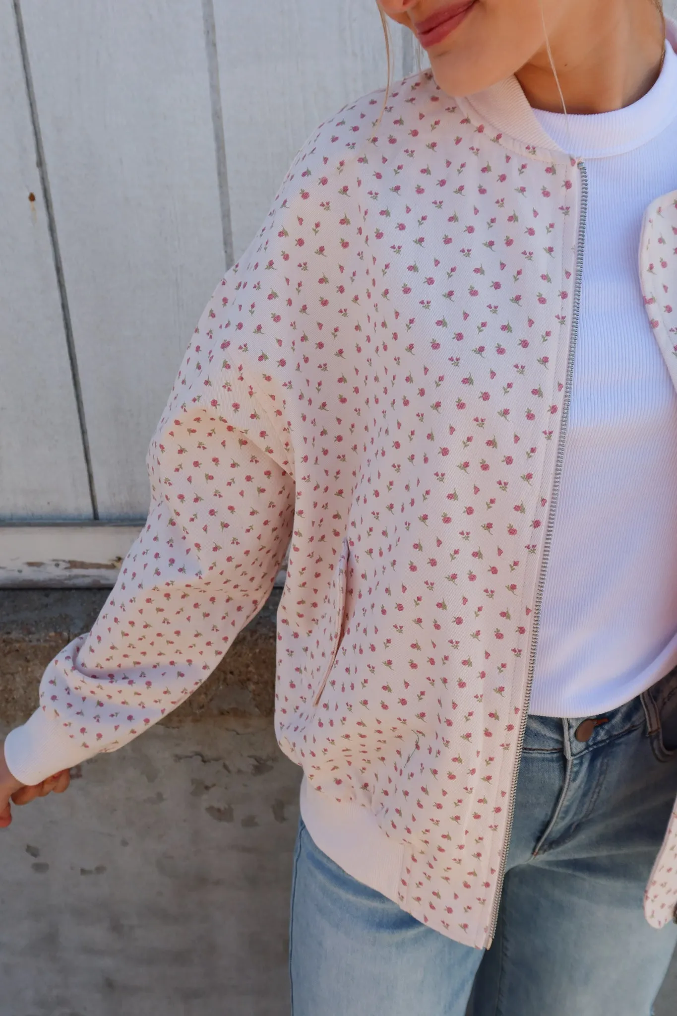 Fresh Bloom Floral Bomber Jacket