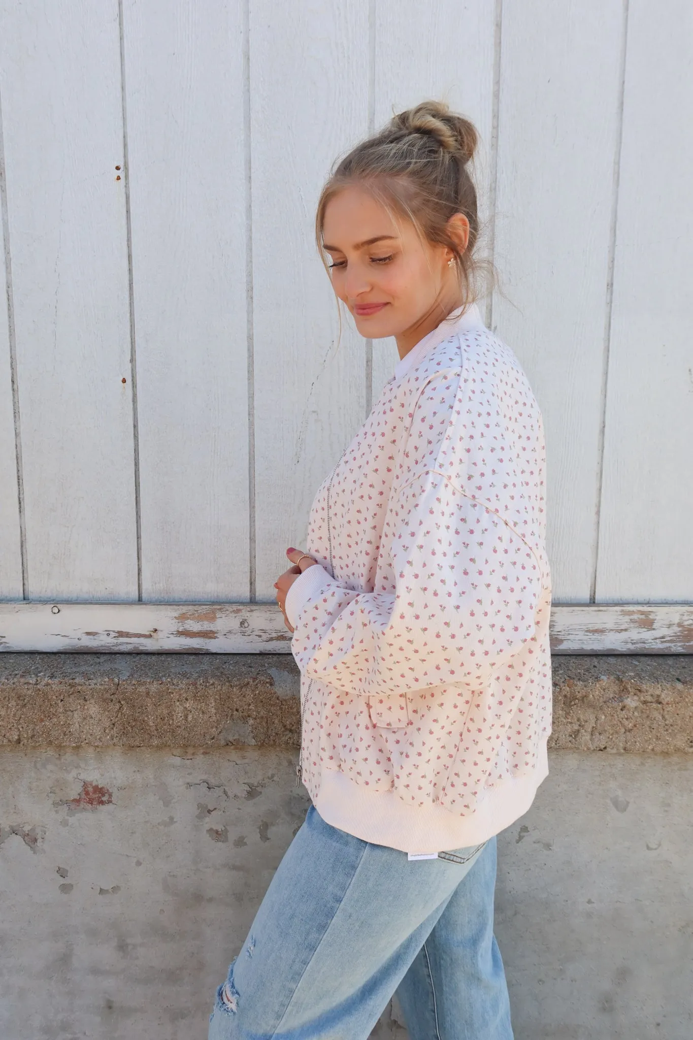 Fresh Bloom Floral Bomber Jacket
