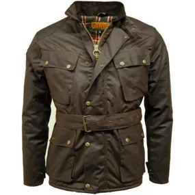 Game Speedway Quilted Wax Biker Jacket Brown