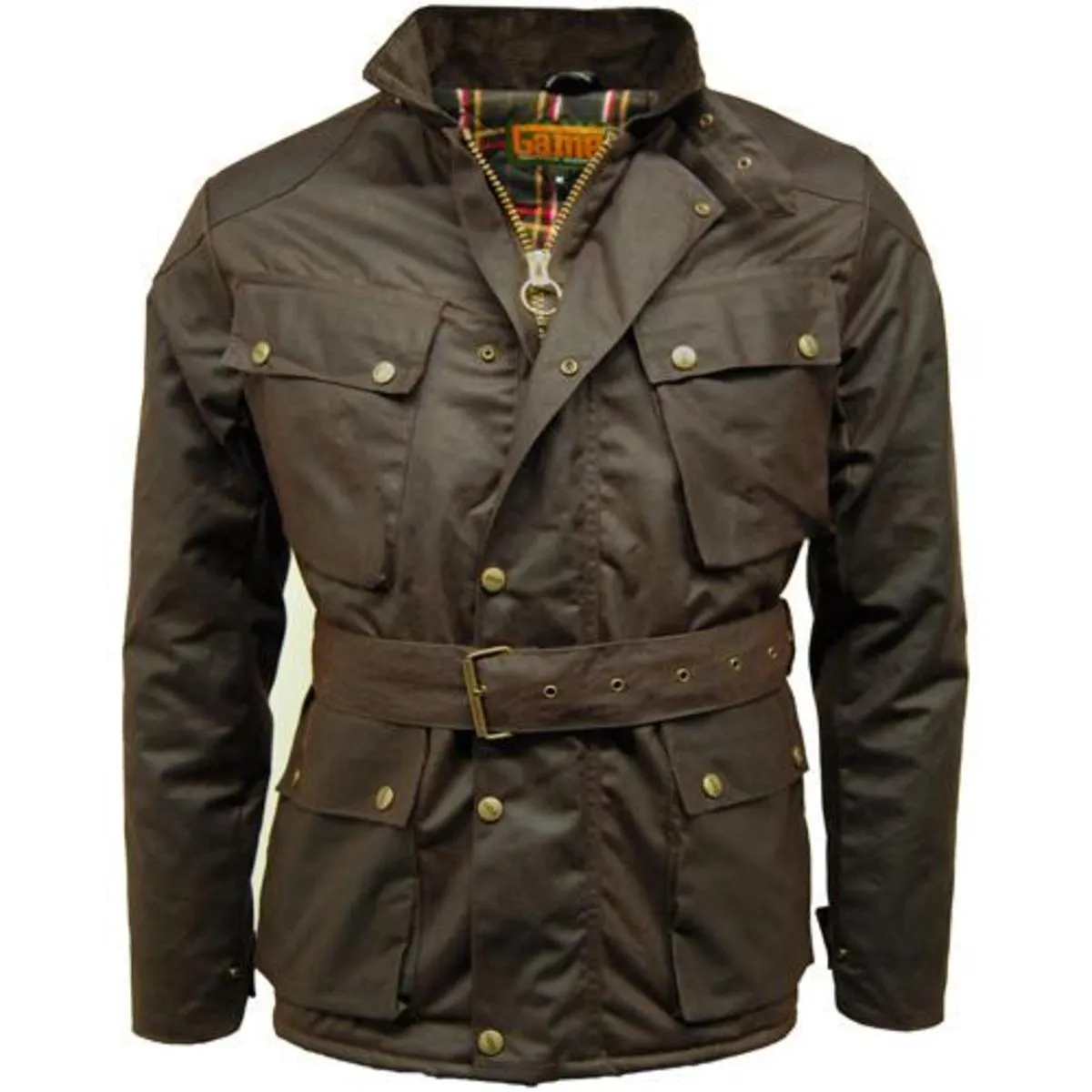 Game Speedway Quilted Wax Biker Jacket Brown