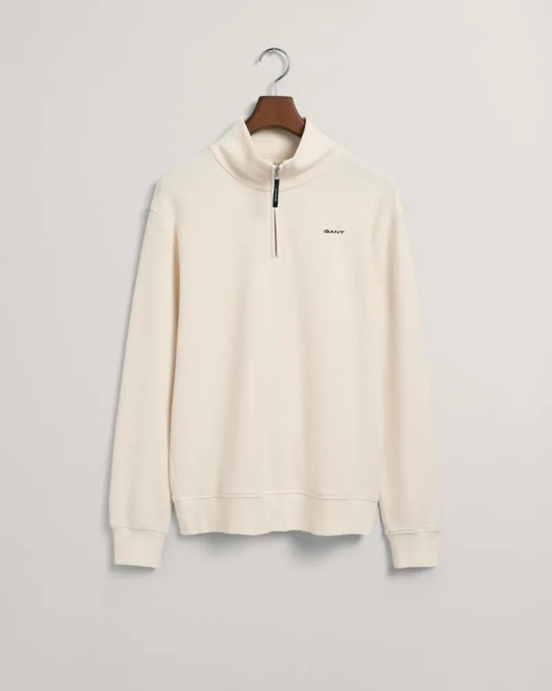 Gant Apparel Mens WAFFLE TEXTURE HALF ZIP 130/CREAM