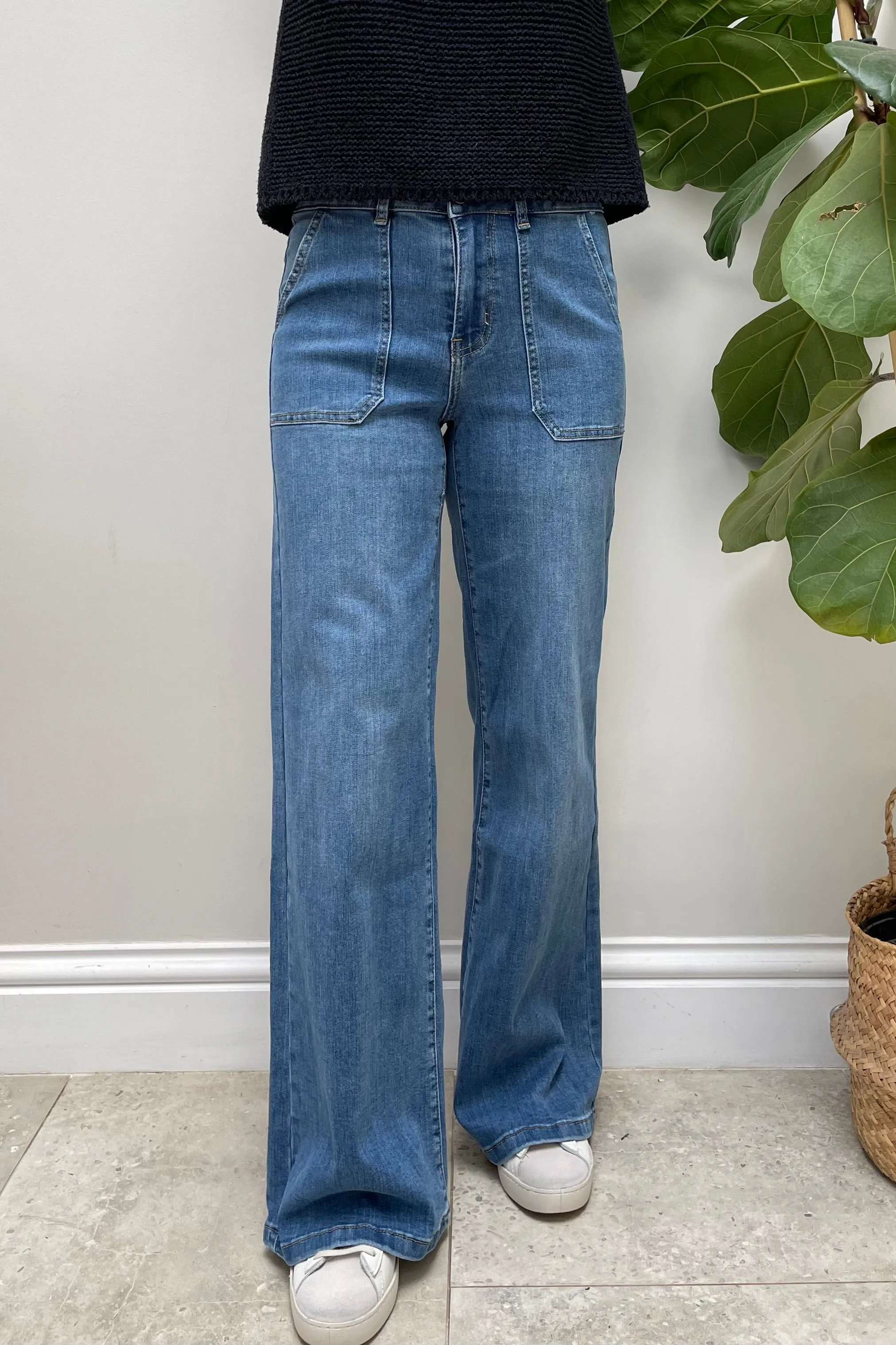 Ginny Mid Denim Flares