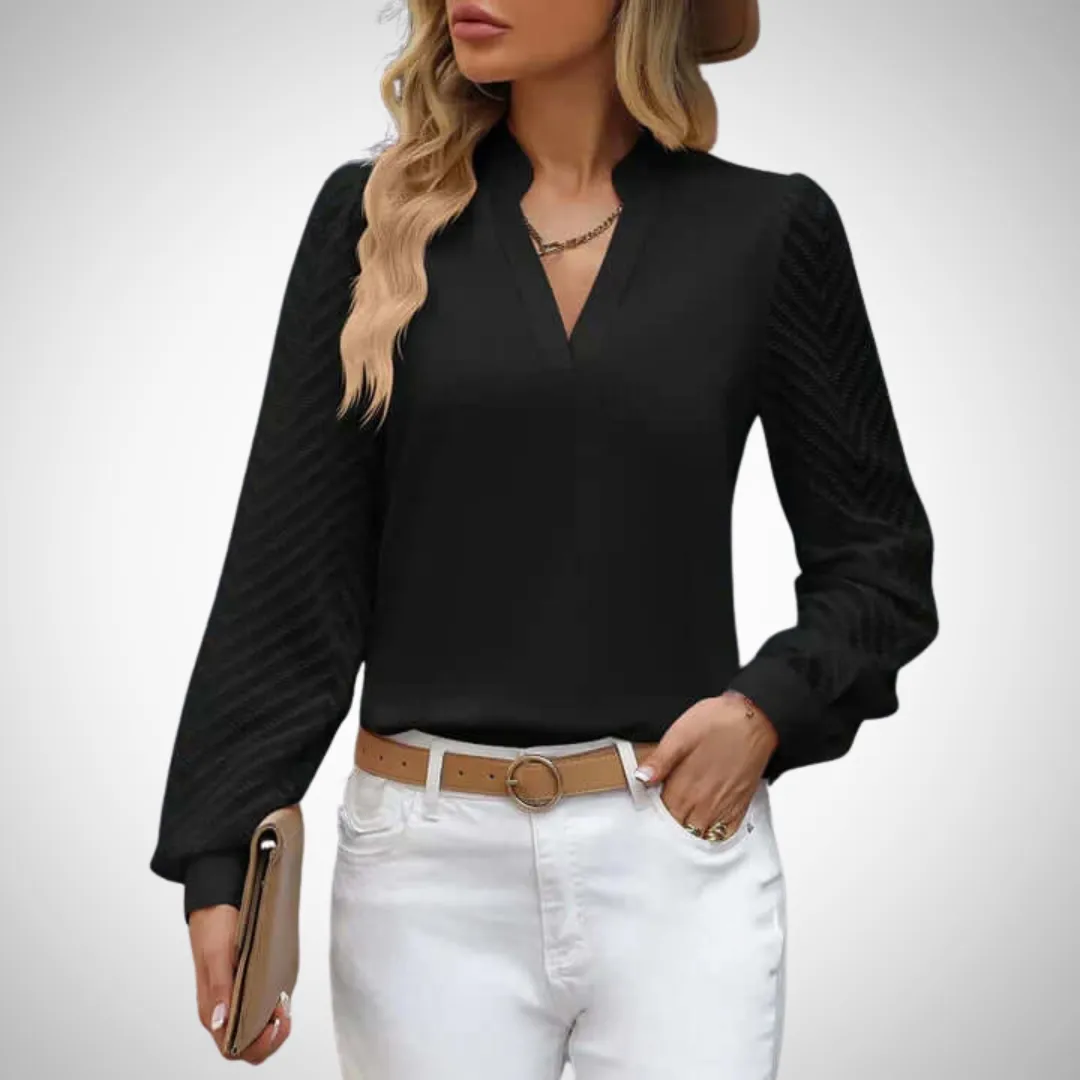 Gwen V-Neck Chiffon Top