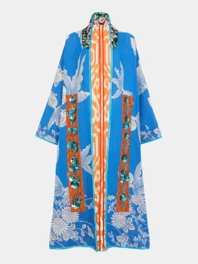 Hand-Loomed Katazome Cotton Reversible Robe | One Size