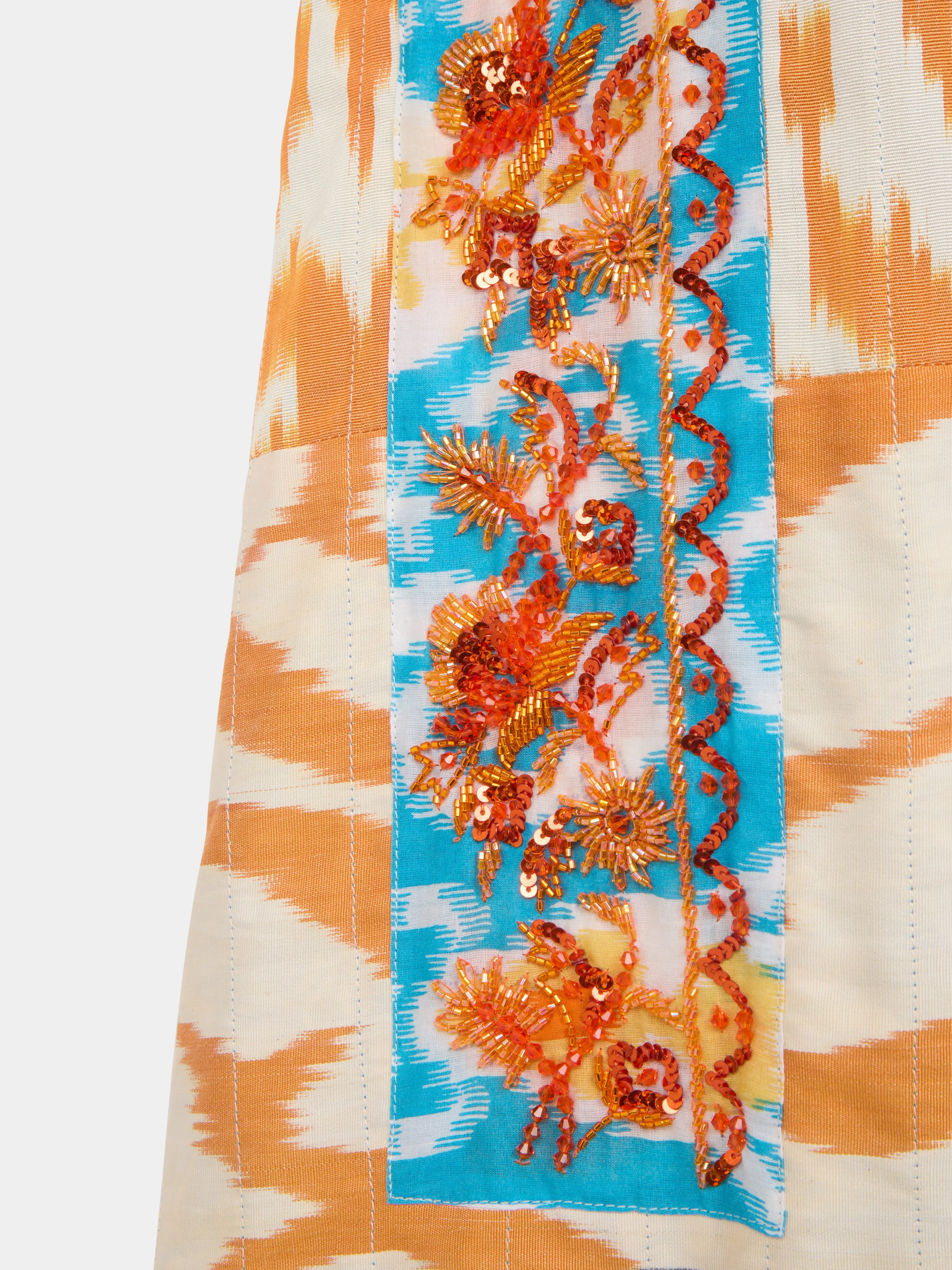Hand-Loomed Katazome Cotton Reversible Robe | One Size