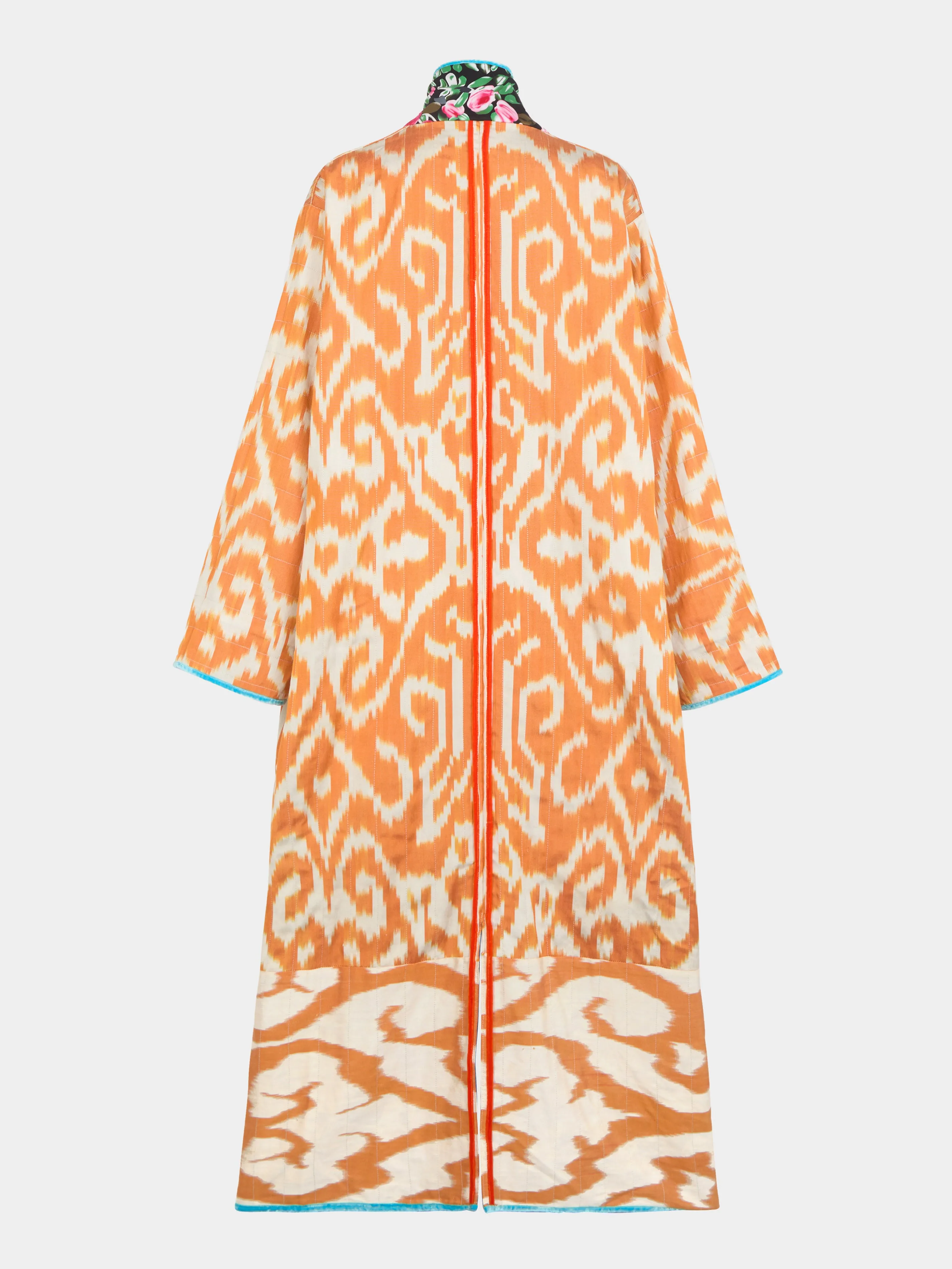Hand-Loomed Katazome Cotton Reversible Robe | One Size