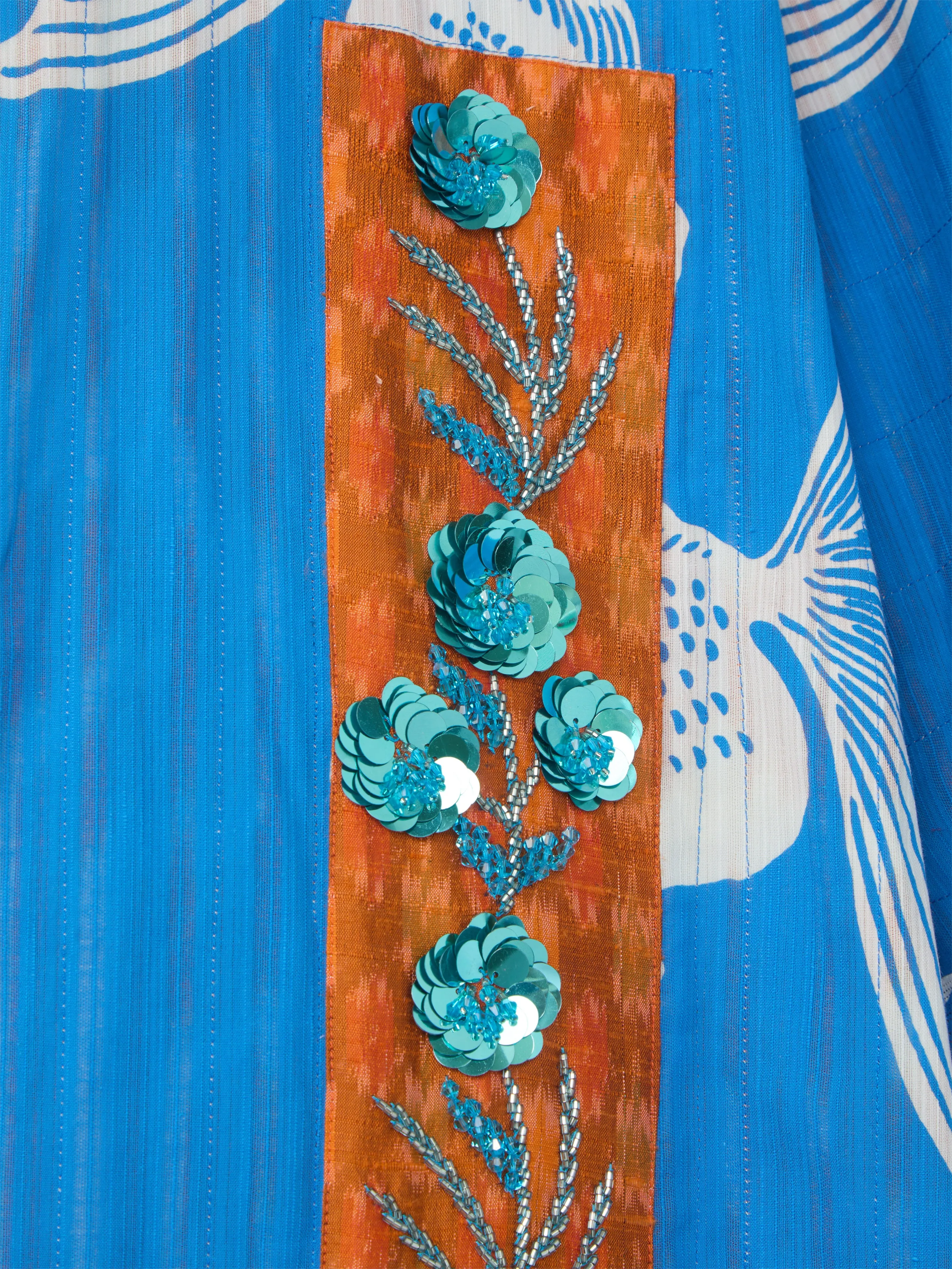 Hand-Loomed Katazome Cotton Reversible Robe | One Size