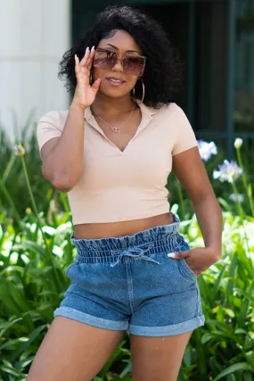 Harper High Waist Denim Shorts