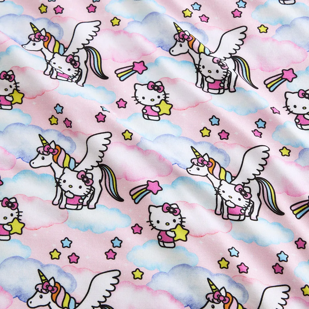 Hello Unicorn French Terry Ruffled Zip Hoodie