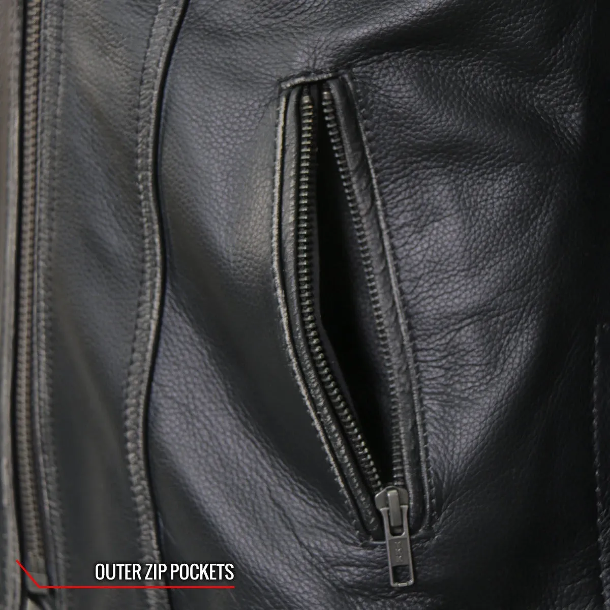 Hot Leathers Women's Jacket With Removable Fleece Lining Separate