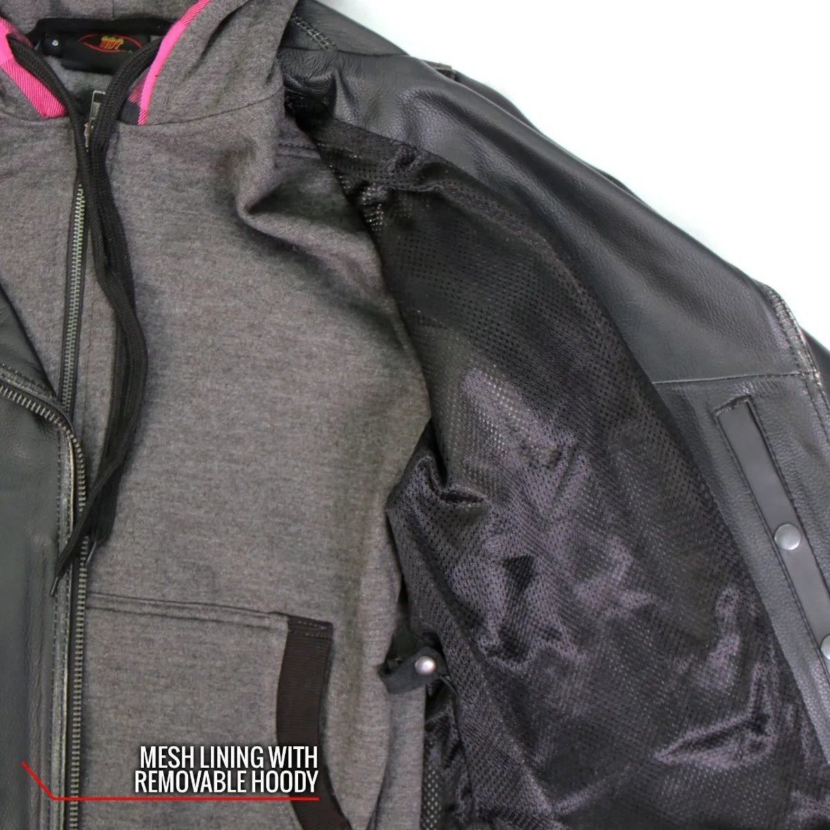 Hot Leathers Women's Jacket With Removable Fleece Lining Separate