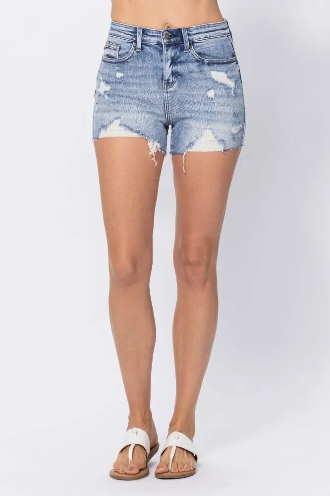 Judy Blue High Waist Destroyed Shorts (Curvy)