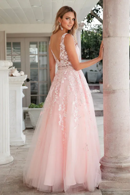 JULIET 224 Floral Appliques Ball Gown
