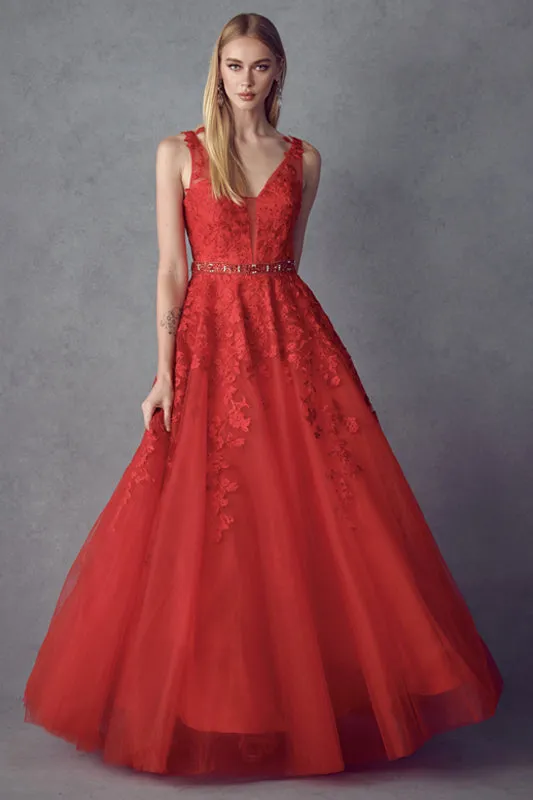 JULIET 224 Floral Appliques Ball Gown