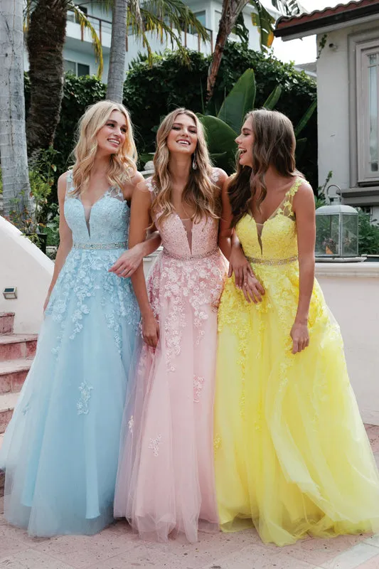 JULIET 224 Floral Appliques Ball Gown