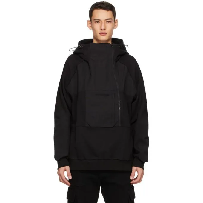 Juun.J Black Half-Zip Hoodie