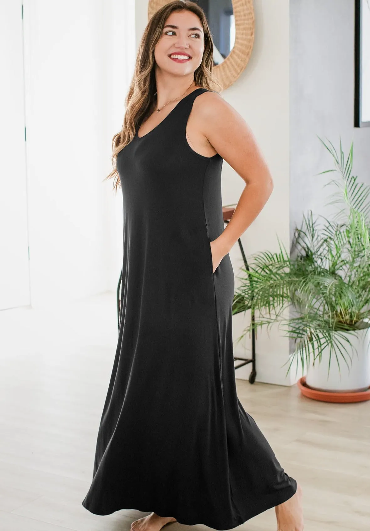 Kinsley Sleeveless Bamboo Maxi Dress