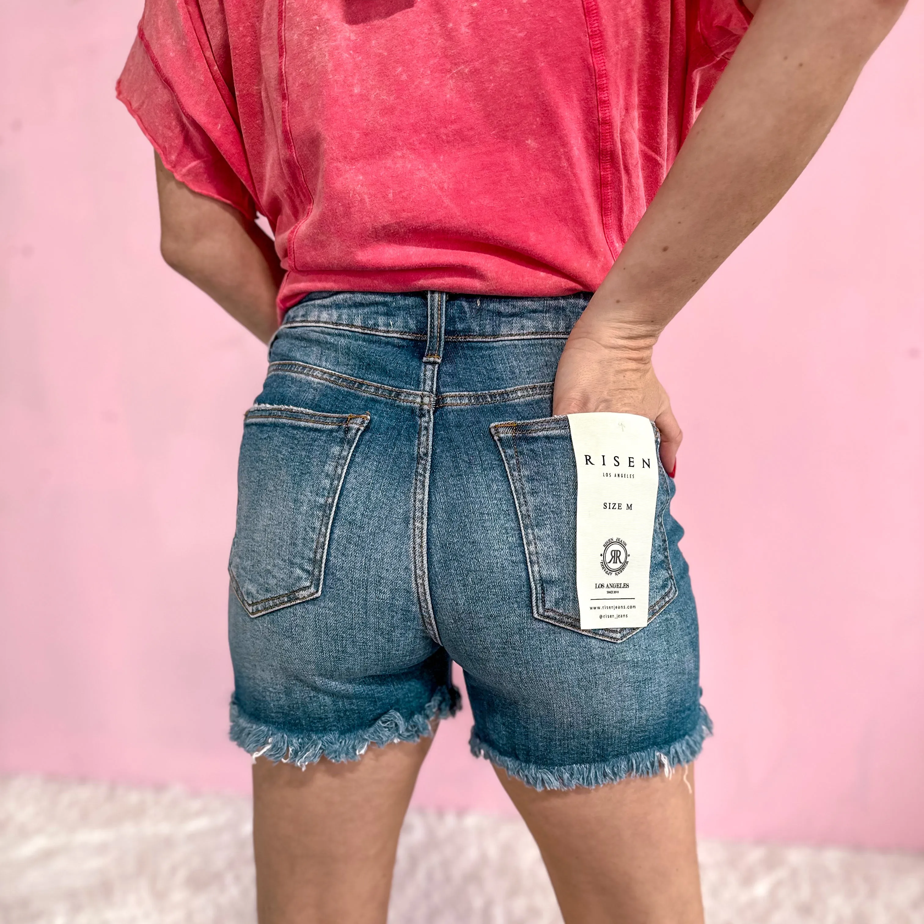 Kylee High Rise Distressed Shorts