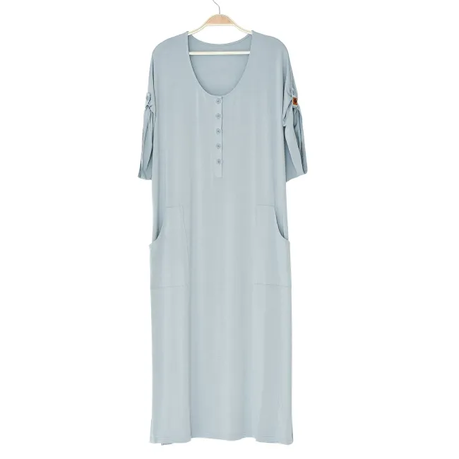 Kyte Mama Lounge Dress in Fog
